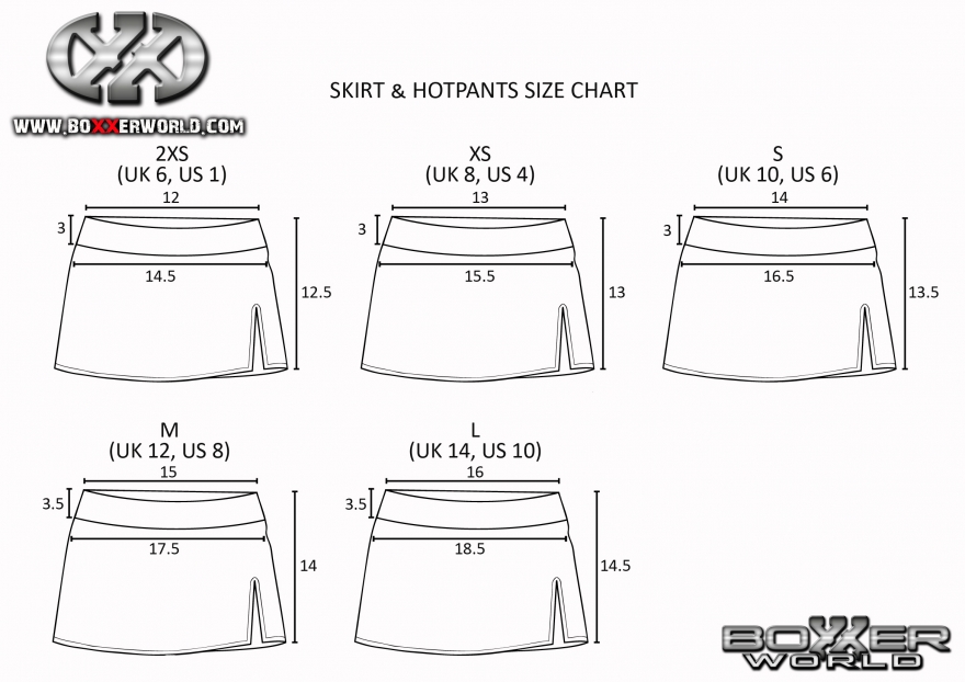 Taylor Skirt Size Chart