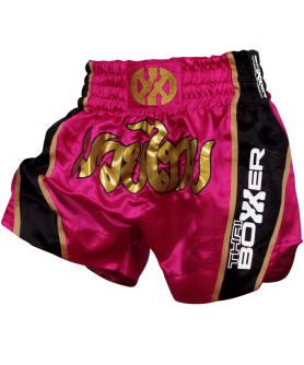 Thai Boxing Shorts - CURVE PINK/ GOLD