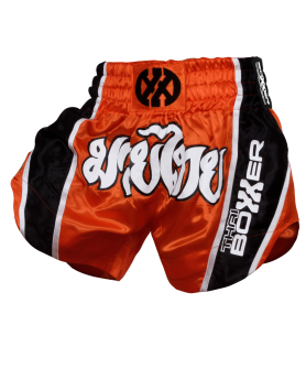 Thai Boxing Shorts - ORANGE/ BLACK