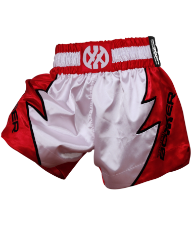 Thai Boxing Shorts - FLAMES RED/WHITE