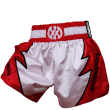 Thai Boxing Shorts - FLAMES RED/WHITE